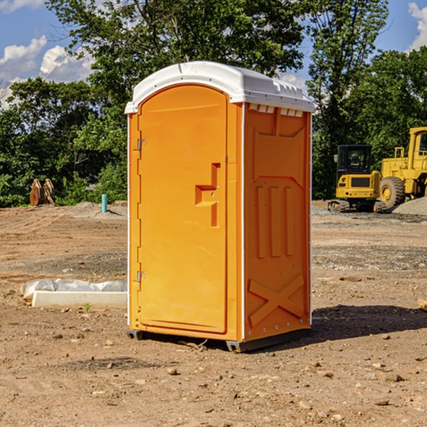 how often are the portable restrooms cleaned and serviced during a rental period in Hanna OK